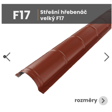 Hrebenáč k škridlovému profilu veľký F17